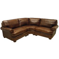 Leather Sectional Sofa on Distressed Mahogany Italian Leather Sectional Sofa   Overstock Com