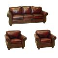 Conrad Wine Italian Leather Sofa and Two Chairs