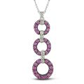 10k Gold Created Sapphire and 1/10ct TDW Diamond Necklace (G-H, I2-I3)