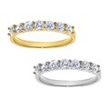 14k Yellow or White Solid Gold 1 1/10ct TGW Round-cut Cubic Zirconia Wedding Band
