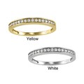 14k Yellow or White Solid Gold 1/5ct TGW Round-cut Cubic Zirconia Wedding Band