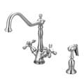 Artisan Two-handle Shepherd's Hook Kitchen Faucet with Sidespray