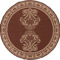 Rockcreek Dark Khaki Border Indoor/Outdoor Rug (8'9 Round)