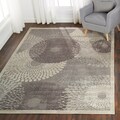 Graphic Illusions Circular Grey Rug (2'3 x 3'9)