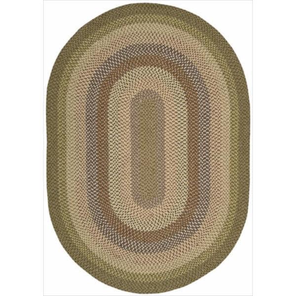 Nourison Hand-woven Craftworks Braided Autumm Multi Rug (5' x 7') Oval