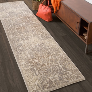 Graphic Illusions Beige Pattern Rug (2'3 x 8')