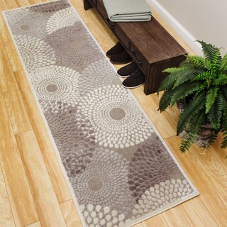 Graphic Illusions Circular Grey Rug (2'3 x 8')