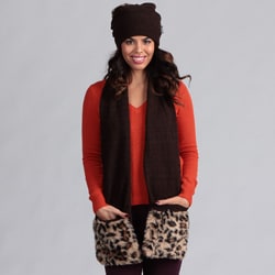 Click to Enlarge for Muk Luks Women's Java Pom Beanie with Pocket Scarf Set Muk Luks Women's Java Pom Beanie with Pocket Scarf Set-Image