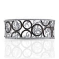Sterling Silver 1 1/3ct TDW Black and White Diamond Cuff Bangle (JK, I2-I3)