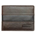 Brandio Fashion Men's Leather Wallet Bi-fold in Brown Black Design.