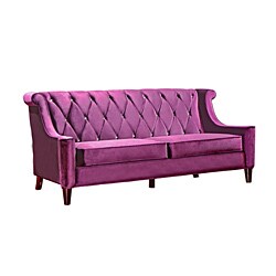Now Sale Modern Purple Velvet Sofa With Crystal Buttons