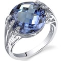 Oravo Sterling Silver Alexandrite and Cubic Zirconia Ring 