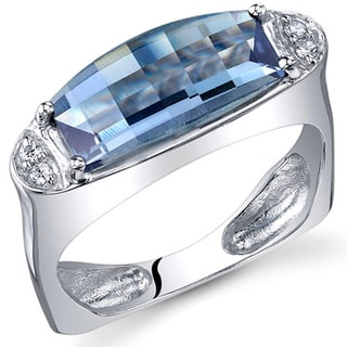 Oravo Sterling Silver Barrel-cut Gemstone Ring