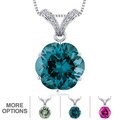 Oravo Sterling Silver Octagon Gemstone Pendant Necklace