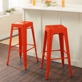 Tabouret 30-inch Tangerine Metal Bar Stools (Set of 2)