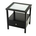 Bianco Collection Black Glass Top End Table