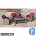 Aruba Aluminum/ Textweave 4-piece Settee Set