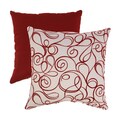 Pillow Perfect Red/ White Flocked Scroll Throw Pillow