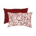 Flocked Scroll Rectangular Throw Pillow