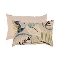 Pillow Perfect Beige/ Blue Tropical Rectangular Throw Pillow
