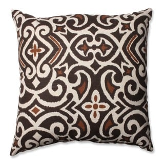 Brown/ Beige Damask Throw Pillow