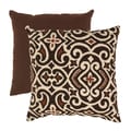 Brown/ Beige Damask Throw Pillow