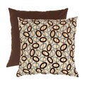 Pillow Perfect Brown/ Blue Velvet Circles Floor Pillow