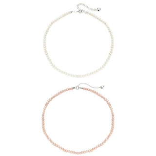 Pearlyta Sterling Silver Children's Freshwater Pearl Strand Necklace with Heart Charm (4-5 mm)