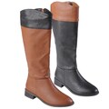 Journee Collection Women's 'Laura' Color Blocked Round Toe Boots