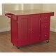 Simple Living Aspen Red/ Natural Three-drawer Cart