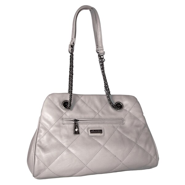 Miadora 'Kimberly' Gray Quilted Shoulder Bag Miadora 'Kimberly' Gray Quilted Shoulder Bag