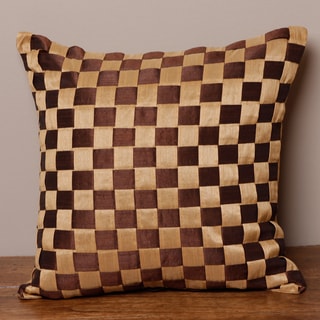 Great Prices Tan and Brown Checkered Cushion Cover (India)