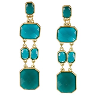 Kenneth Jay Lane Goldtone Turquoise Color Drop Earrings