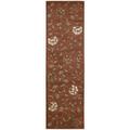Hand-tufted Oasis Scattered Floral Spice Rug (2'3 x 8')