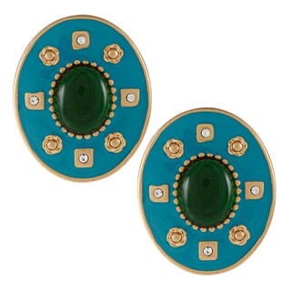 Carolee Green Crystal Stone Earrings