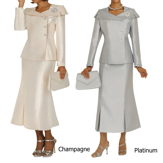 Divine Apparel Women's Structured Boat Neck Skirt Suit Today: $145.99 