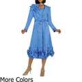 Divine Apparel Women's Floral Applique Jacket/ Dress Suit