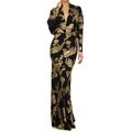 Tabeez Women's Paisley Print Draped Jersey Dress