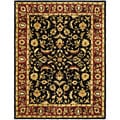 Handmade Heritage Heirloom Black/ Red Wool Rug (9' x 12')