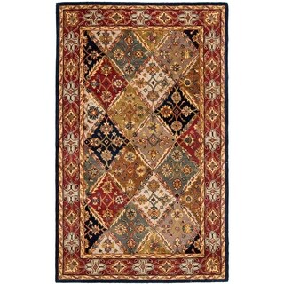 Handmade Diamonds Bakhtiari Green/ Red Wool Rug (4' x 6')