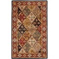 Handmade Diamonds Bakhtiari Green/ Red Wool Rug (5' x 8')