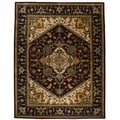 Safavieh Handmade Heritage Heriz Red/ Navy Wool Rug (9' x 12')