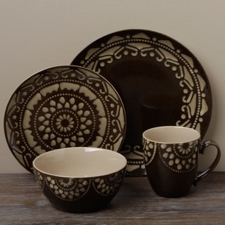 Tabletop Gallery Morocco Brown 16 Piece Dinnerware Set
