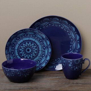 Tabletop Gallery 'Morocco' Blue 16-piece Dinnerware Set