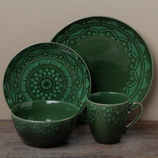 Tabletops Unlimited Morocco Green 16-piece Dinnerware Set