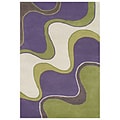 Alliyah Hand Made Tufted Large Waves Purple Wool Rug 9' x 12'
