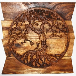 ===>  'Tree of Life' Uneven Boards Carving (Thailand)