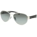 Ray-Ban Unisex RB 3491 Aviator 003/11 Silver & Matte Black Sunglasses