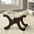 ETHAN HOME Imperial Beige Linen Bench with Nailhead Detail