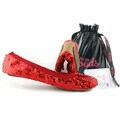 Fit In Clouds Women's Red Sequin Folding Flats